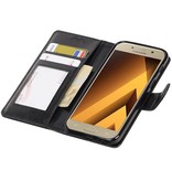 Galaxy A3 2017 Monedero caso Booktype carpeta de la caja Negro