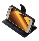 Galaxy A3 2017 Wallet tilfælde booktype Sort tegnebog sag