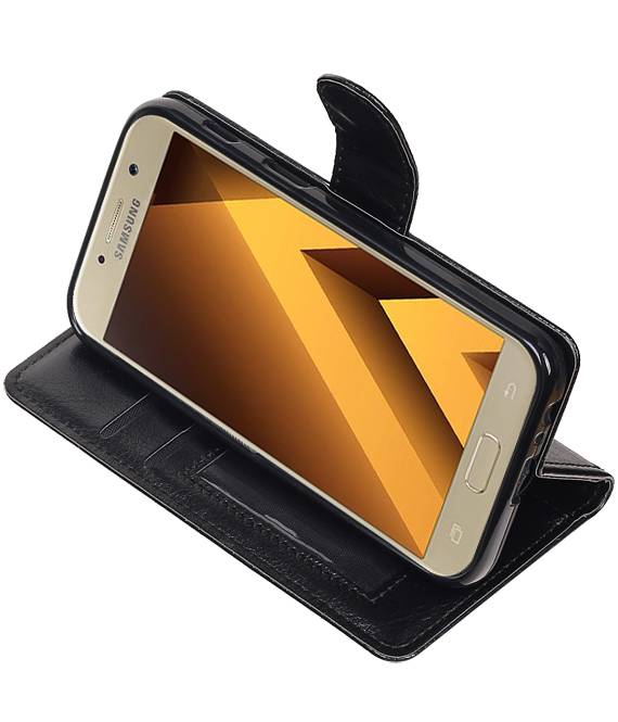 Galaxy A3 2017 Monedero caso Booktype carpeta de la caja Negro