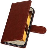 Galaxy A3 2017 caja de la carpeta caso de libros Carpeta de Brown