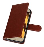 Galaxy A3 2017 Wallet tilfælde bog typen tegnebog sag Brown