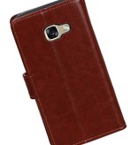 Galaxy A3 2017 Wallet tilfælde bog typen tegnebog sag Brown