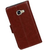Galaxy A3 2017 Wallet tilfælde bog typen tegnebog sag Brown