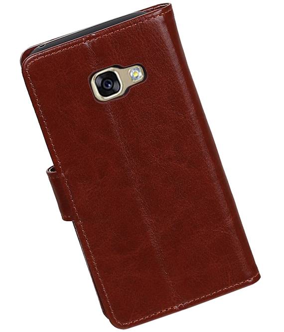 Galaxy A3 2017 caja de la carpeta caso de libros Carpeta de Brown