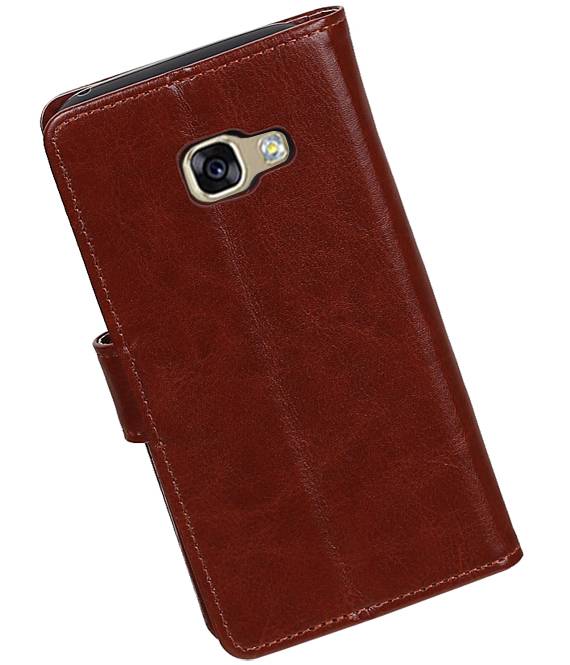Galaxy A3 2017 Portemonnee hoesje booktype wallet case Bruin