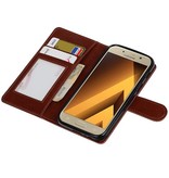 Galaxy A3 2017 caja de la carpeta caso de libros Carpeta de Brown