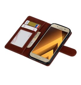 Galaxy A3 2017 caja de la carpeta caso de libros Carpeta de Brown