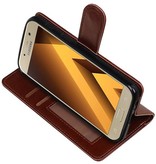 Galaxy A3 2017 caja de la carpeta caso de libros Carpeta de Brown