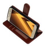 Galaxy A3 2017 Wallet tilfælde bog typen tegnebog sag Brown