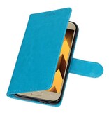 A3 Galaxy 2017 Wallet Abdeckung Buchtyp Brieftasche Turquoise
