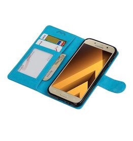 A3 Galaxy 2017 Wallet Abdeckung Buchtyp Brieftasche Turquoise