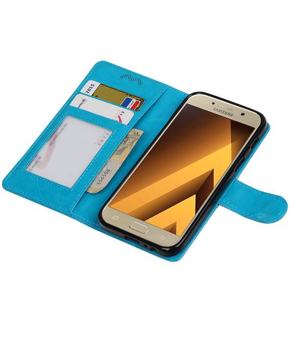 A3 Galaxy 2017 Wallet Abdeckung Buchtyp Brieftasche Turquoise