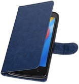 Moto C Wallet case booktype wallet case Dark blue