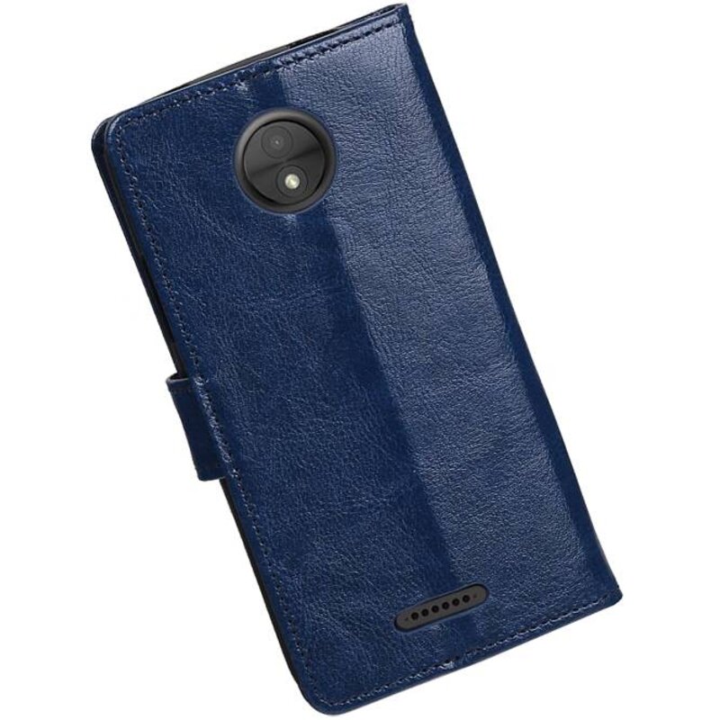 Moto C Wallet case booktype wallet case Dark blue