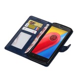 Moto C Wallet case booktype wallet case Dark blue