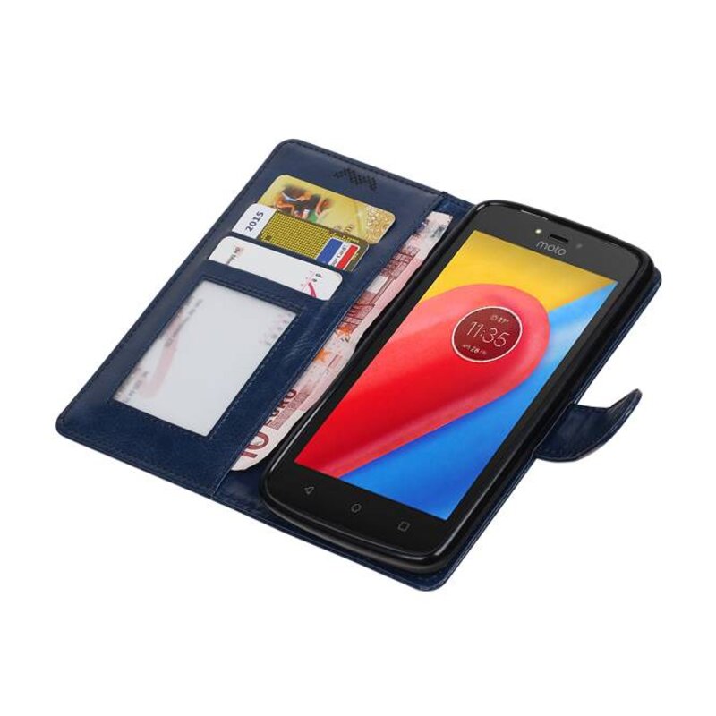 caja de libro Monedero tipo de caja de la carpeta C moto azul oscuro