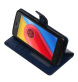 Moto C cassa del raccoglitore del libro tipo la cassa del raccoglitore blu scuro