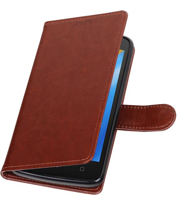 Moto C Wallet case booktype wallet case Brown