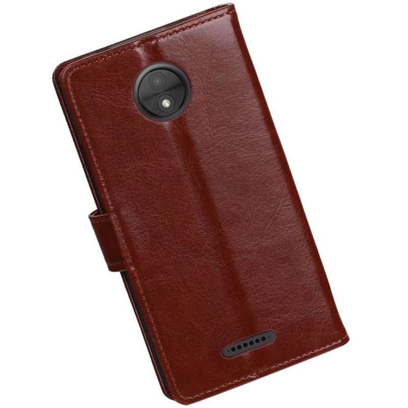 Caso moto Monedero caso C Booktype Carpeta de Brown