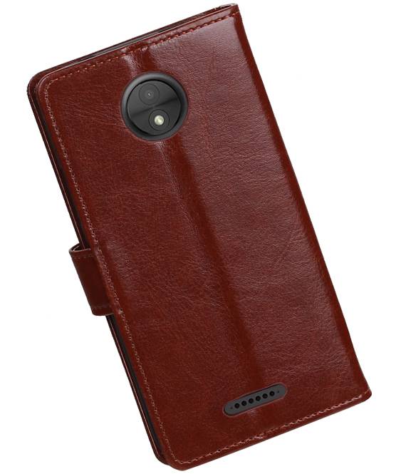 Caso moto Monedero caso C Booktype Carpeta de Brown