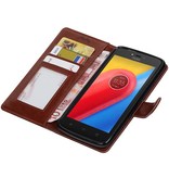 Moto C Wallet case booktype wallet case Brown