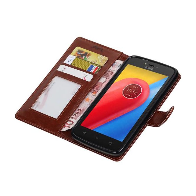 Caso moto Monedero caso C Booktype Carpeta de Brown