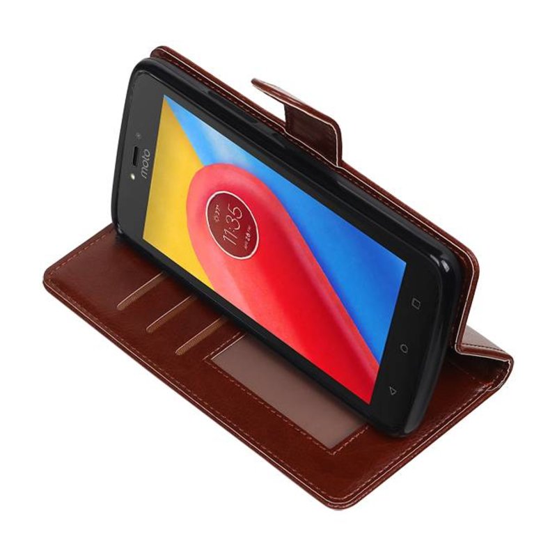 Caso moto Monedero caso C Booktype Carpeta de Brown
