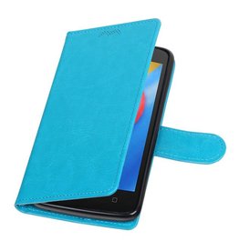 Moto C Type étui portefeuille de cas Portefeuille livre Turquoise