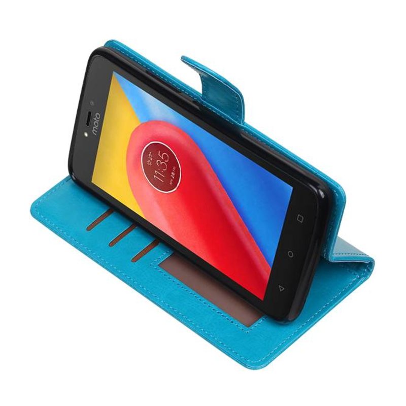 Moto C Wallet case booktype wallet case Turquoise