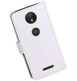 Moto C Plus Wallet tilfælde bog typen tegnebog sag Hvid