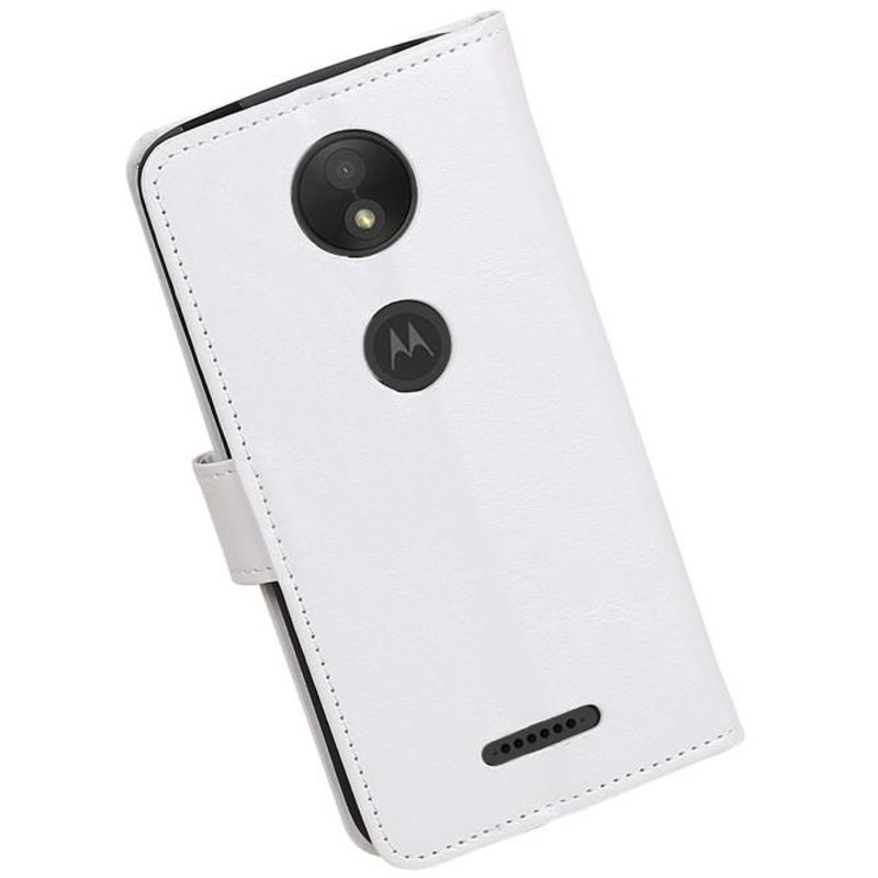 Moto C Plus Wallet tilfælde bog typen tegnebog sag Hvid