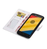 Moto C Plus Wallet tilfælde bog typen tegnebog sag Hvid