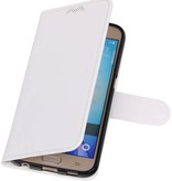 Galaxy S6 Wallet tilfælde bog typen tegnebog sag Hvid