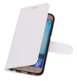 Galaxy S6 caja de la carpeta caso de libros cartera blanca