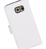 Galaxy S6 Wallet tilfælde bog typen tegnebog sag Hvid