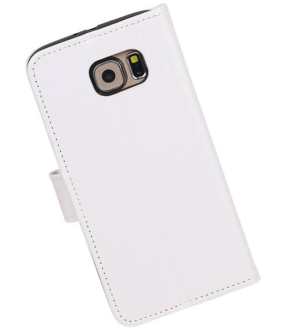 Galaxy S6 cassa del raccoglitore caso Tipo di libri portafoglio Bianco