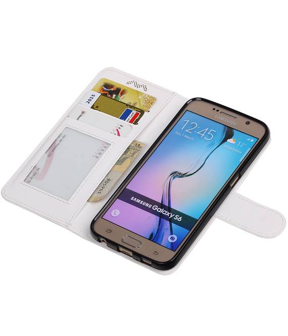 Galaxy S6 Type étui portefeuille de livre de étui portefeuille blanc