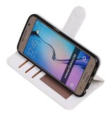 Galaxy S6 Wallet tilfælde bog typen tegnebog sag Hvid
