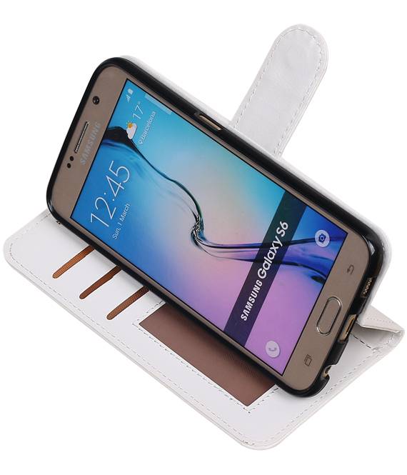 Galaxy S6 Wallet Fall Buchtyp Mappenkasten Weiß