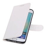 Galaxy S6 Bordo cassa del raccoglitore del caso Tipo di libri portafoglio Bianco