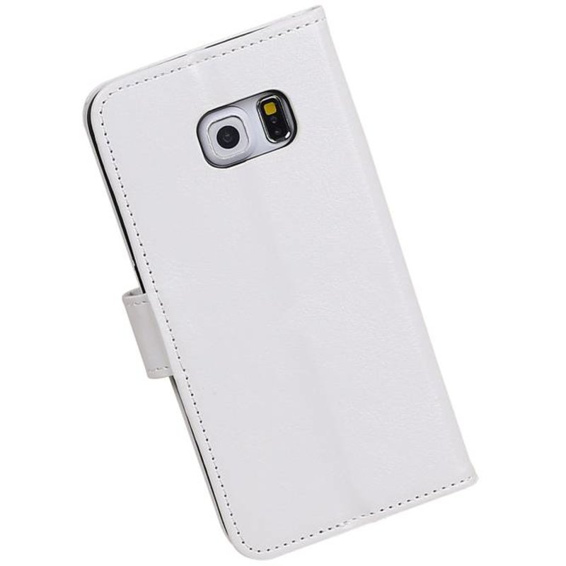 Galaxy S6 Bordo cassa del raccoglitore del caso Tipo di libri portafoglio Bianco