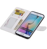 Galaxy S6 Edge caja de la carpeta caso de libros cartera blanca