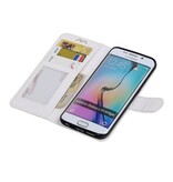 Galaxy S6 Edge caja de la carpeta caso de libros cartera blanca