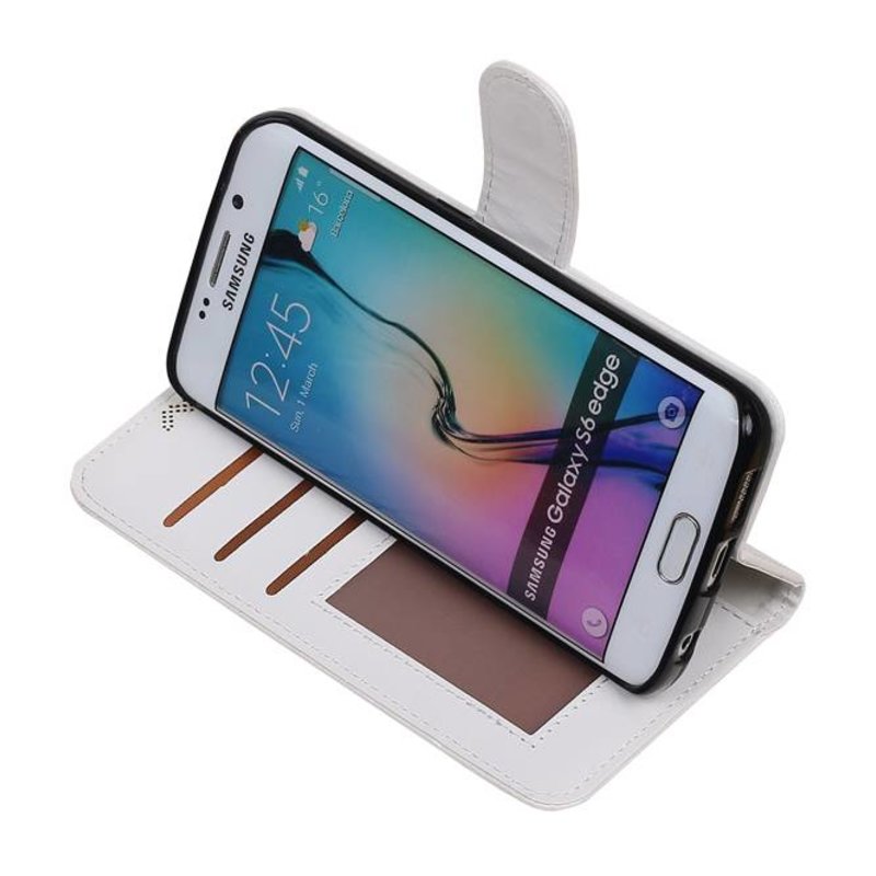 Galaxy S6 Edge Portemonnee hoesje booktype wallet case Wit