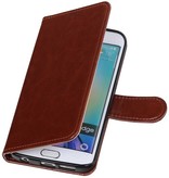 Galaxy S6 Edge Wallet case booktype wallet case Brown