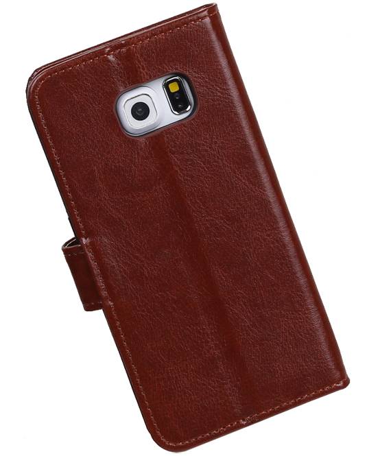 Galaxy S6 Bordo cassa del raccoglitore del caso Tipo di libri Raccoglitore del Brown