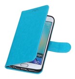 Galaxy S6 Bordo cassa del raccoglitore booktype portafoglio Turchese
