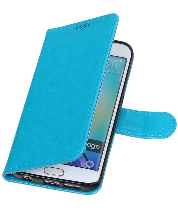 Galaxy S6 bord Etui portefeuille Portefeuille booktype Turquoise