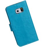 Galaxy S6 Edge caja de la carpeta de la turquesa Booktype cartera