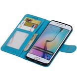 Galaxy S6 bord Etui portefeuille Portefeuille booktype Turquoise
